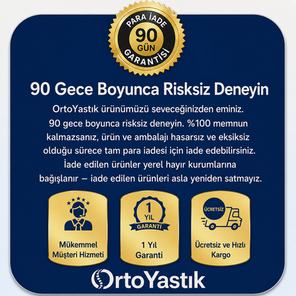 OrtoYastık™ Premium Geliştirilmiş Sürüm Ortopedist Onaylı Visco Yastık